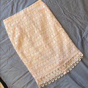 Ann Taylor Light-peach pencil skirt